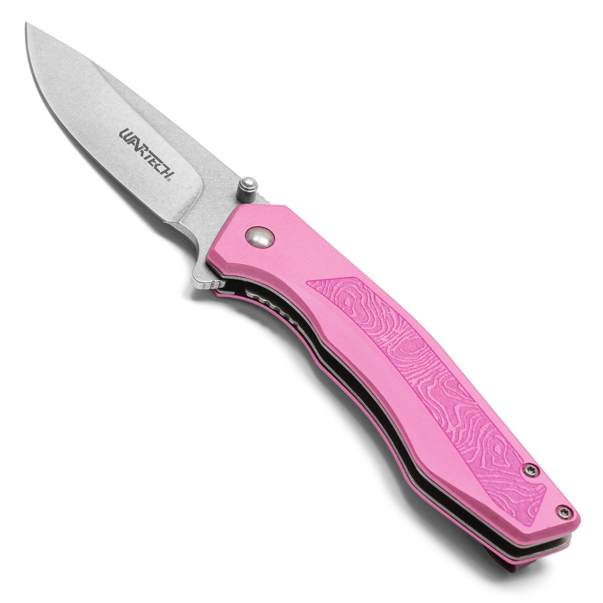 Wartech - 7.75" Pink Damascus | Spring Assisted Pocket Knife