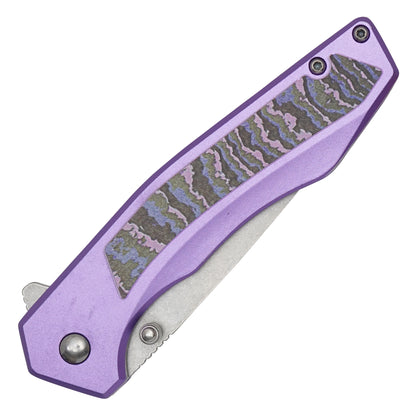 Wartech - 7.75" Purple Camo | Spring Assisted Pocket Knife