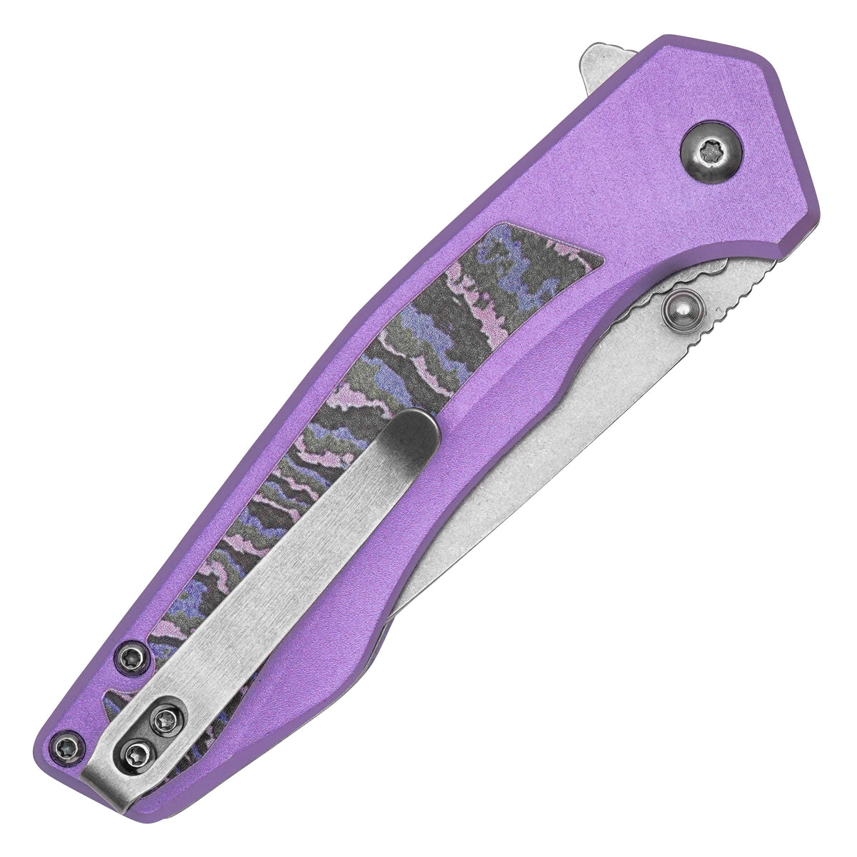 Wartech - 7.75" Purple Camo | Spring Assisted Pocket Knife