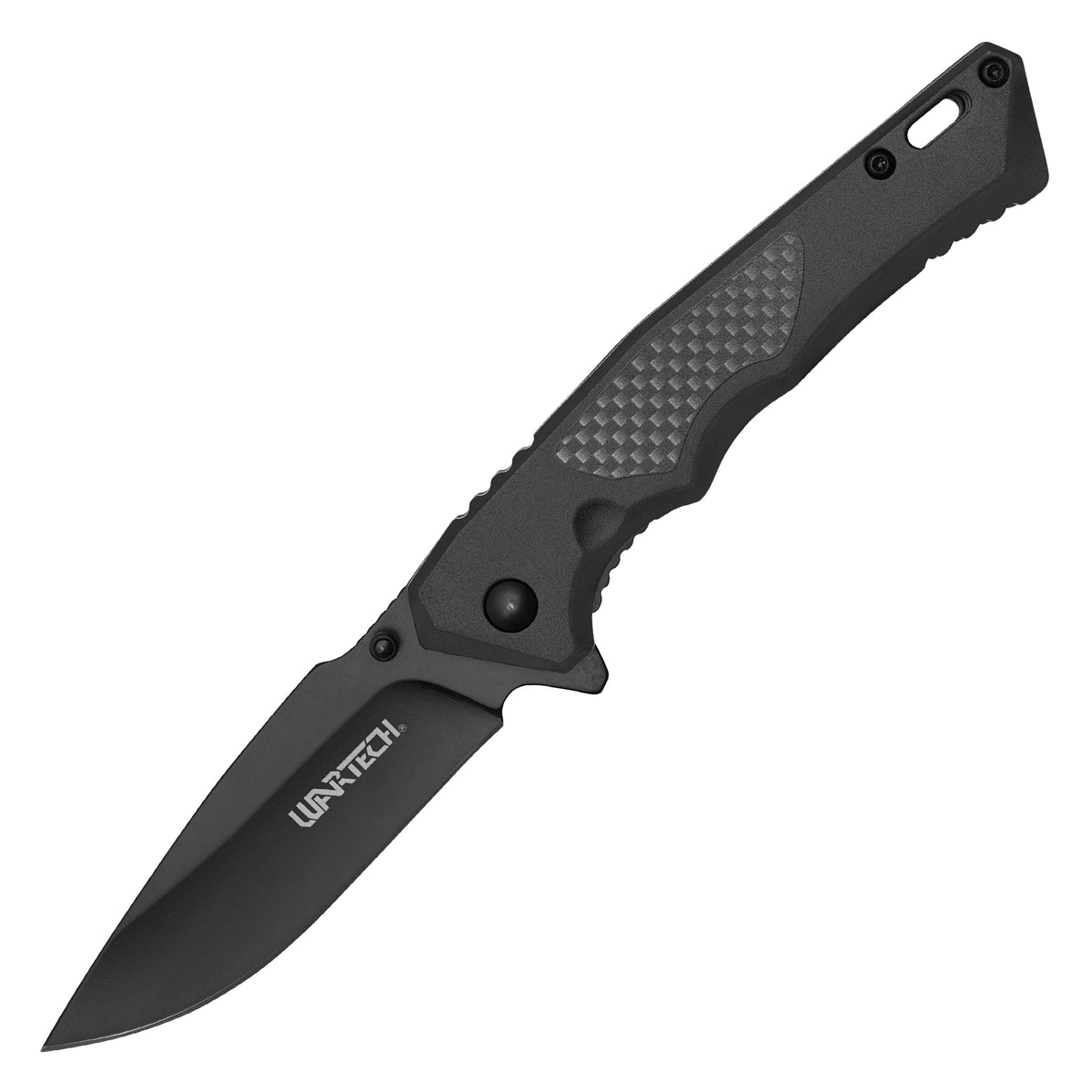 Wartech - 7.75" Black Carbon | Spring Assisted Pocket Knife