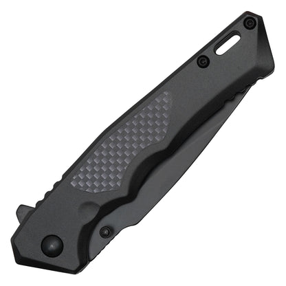 Wartech - 7.75" Black Carbon | Spring Assisted Pocket Knife