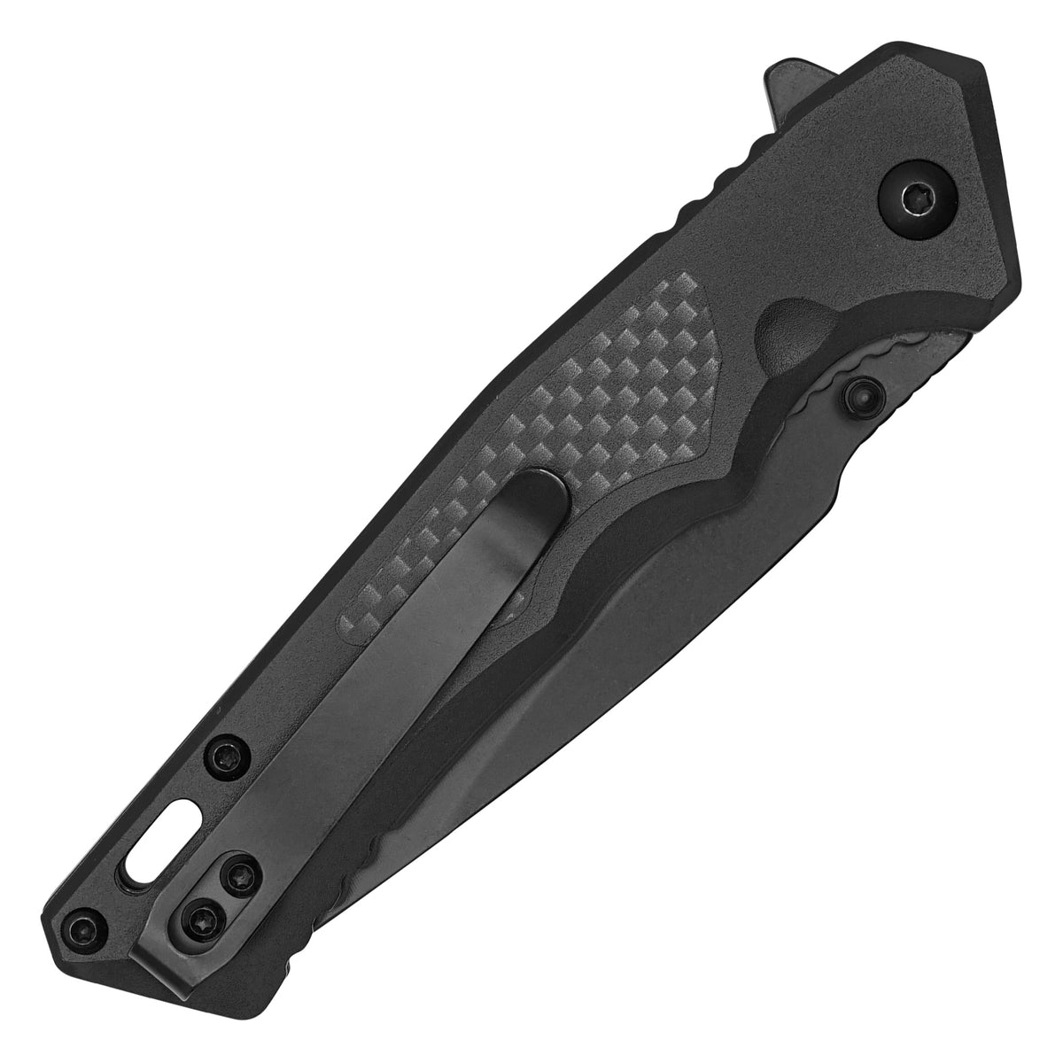 Wartech - 7.75" Black Carbon | Spring Assisted Pocket Knife