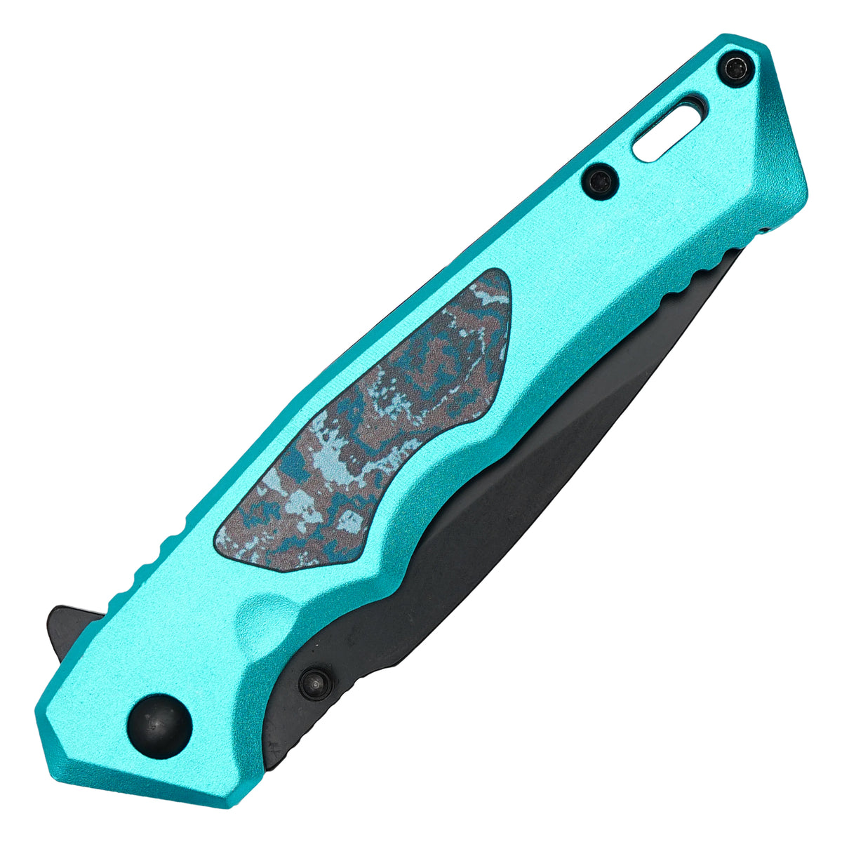 Wartech - 7.75" Blue Marble | Spring Assisted Pocket Knife