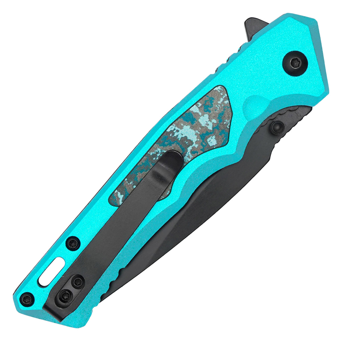 Wartech - 7.75" Blue Marble | Spring Assisted Pocket Knife