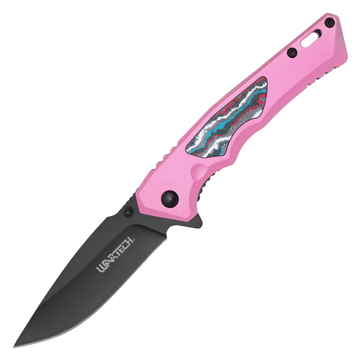Wartech - 7.75" Pink Acid Marble | Spring Assisted Pocket Knife