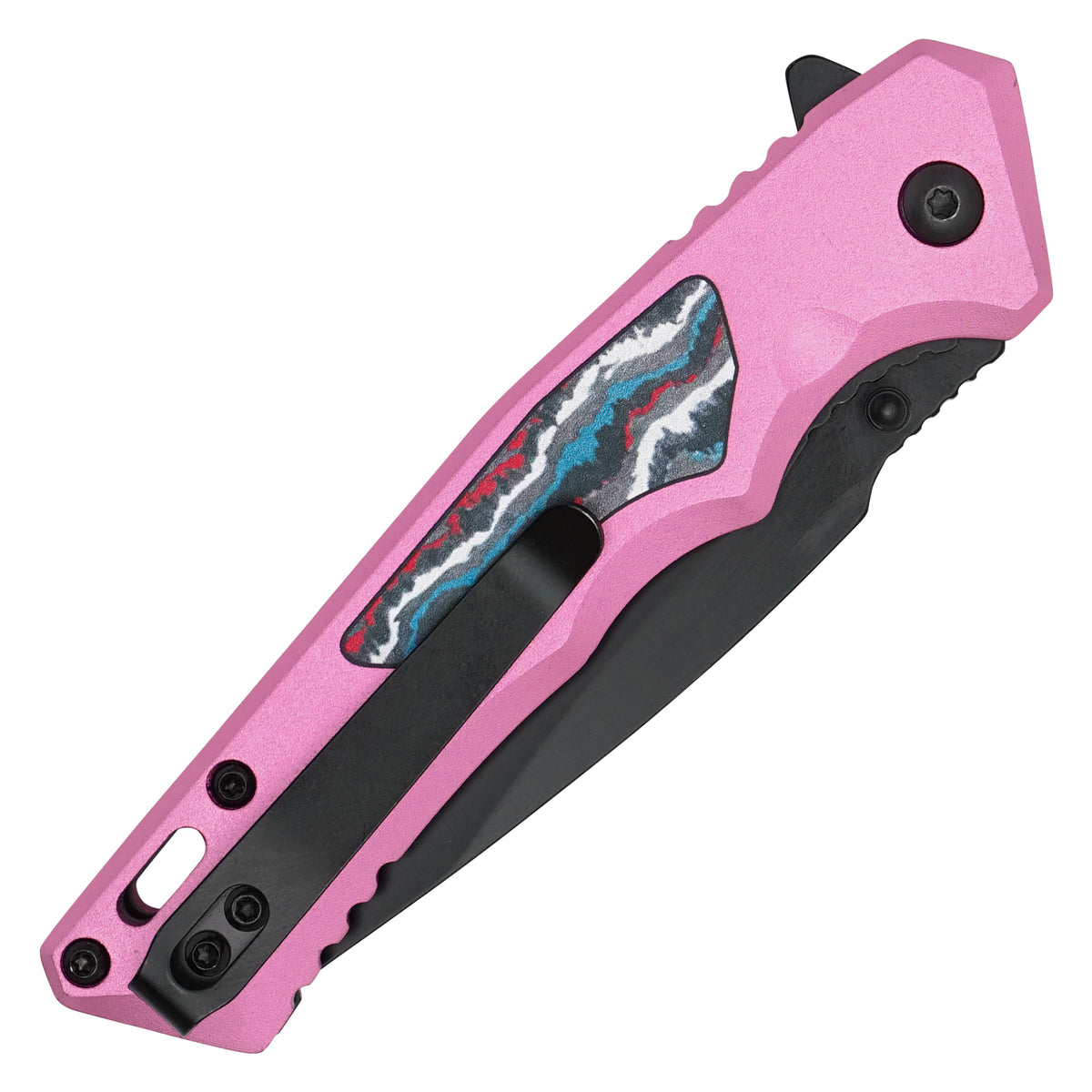 Wartech - 7.75" Pink Acid Marble | Spring Assisted Pocket Knife