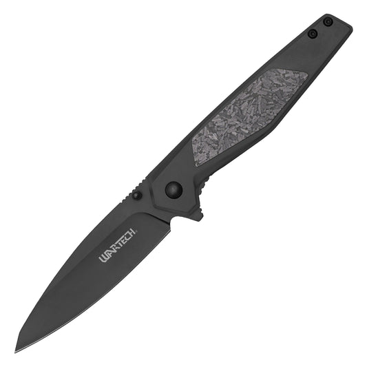 Wartech - 8" Black Camo | Spring Assisted Pocket Knife