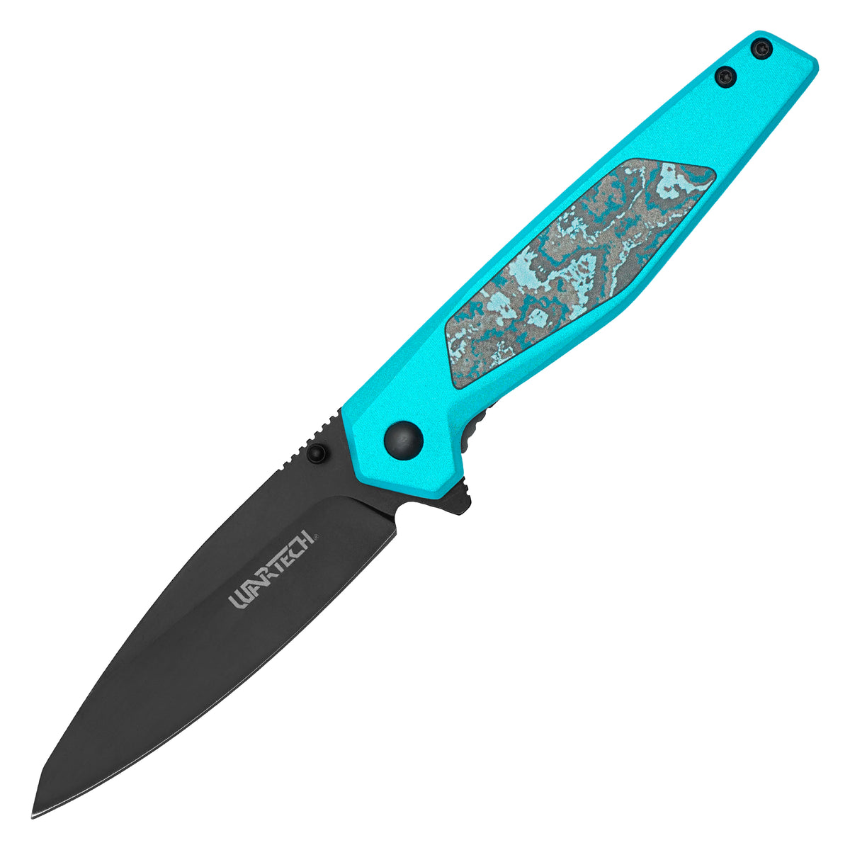 Wartech - 8" Blue Marble | Spring Assisted Pocket Knife