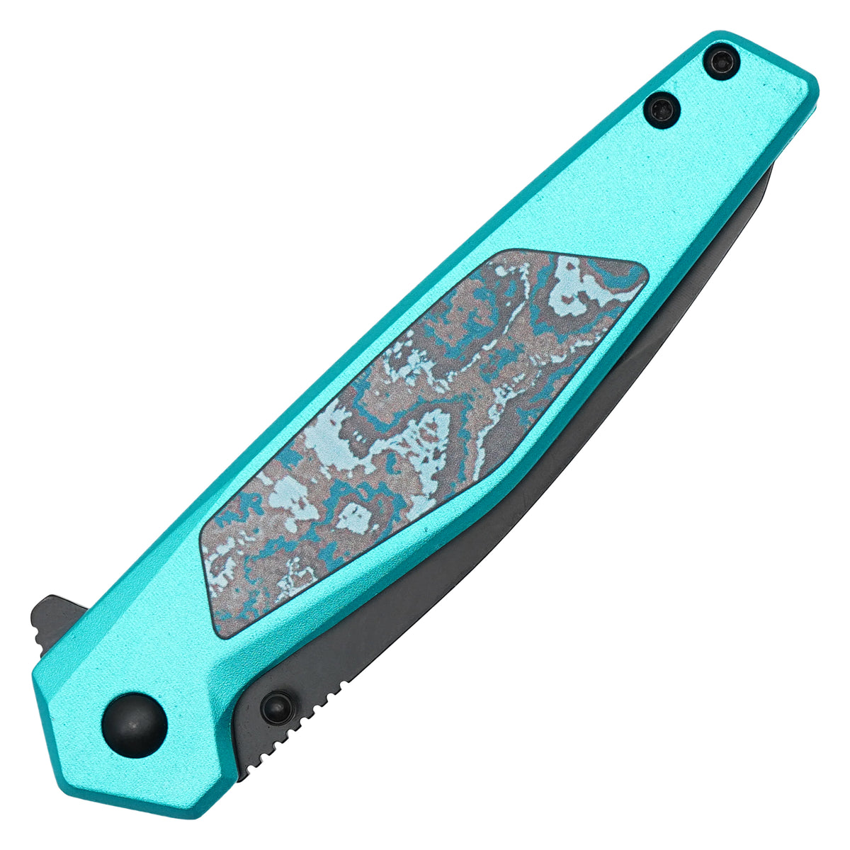 Wartech - 8" Blue Marble | Spring Assisted Pocket Knife