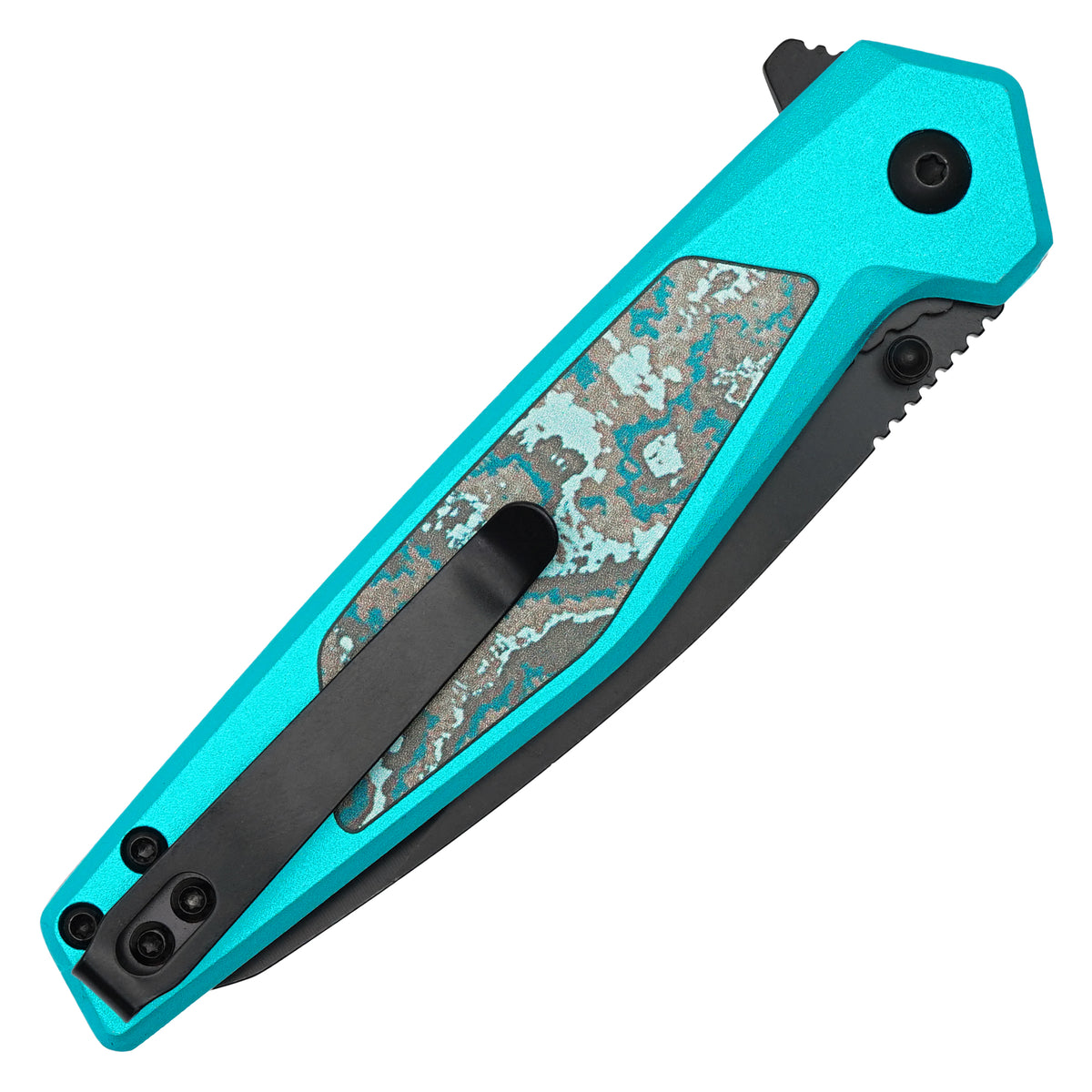 Wartech - 8" Blue Marble | Spring Assisted Pocket Knife