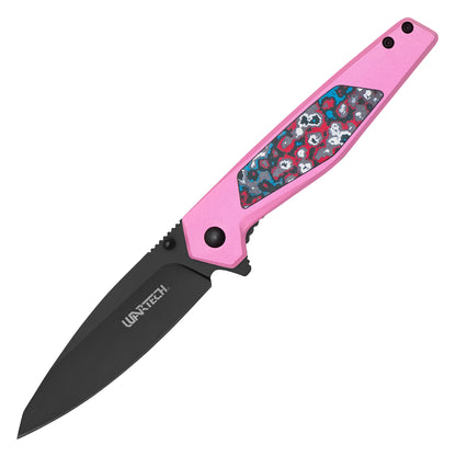 Wartech - 8" Pink Acid Camo | Spring Assisted Pocket Knife