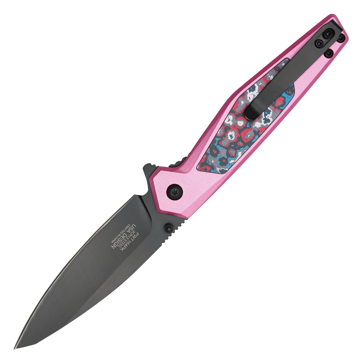 Wartech - 8" Pink Acid Camo | Spring Assisted Pocket Knife