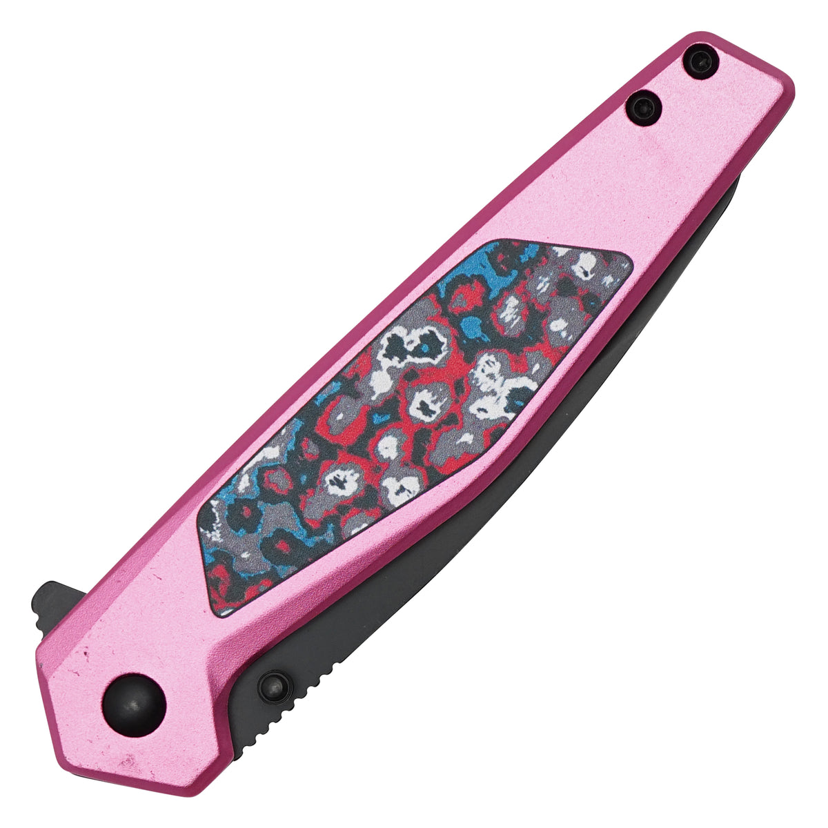 Wartech - 8" Pink Acid Camo | Spring Assisted Pocket Knife