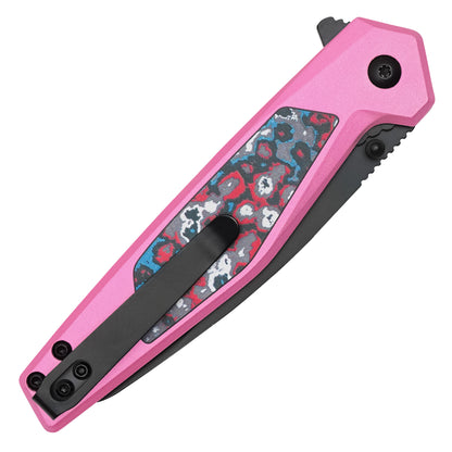 Wartech - 8" Pink Acid Camo | Spring Assisted Pocket Knife
