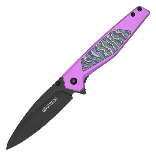 Wartech - 8" Purple Camo | Spring Assisted Pocket Knife