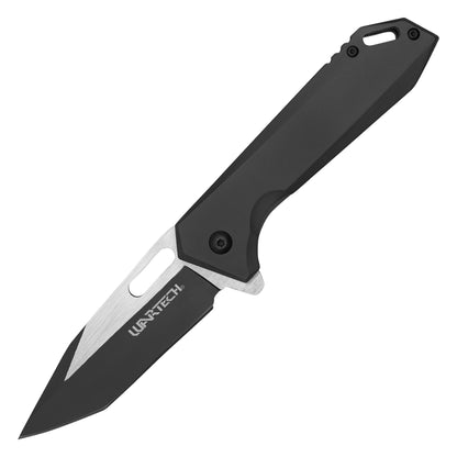 Wartech - 8.25" Minimal Black | Spring Assisted Pocket Knife