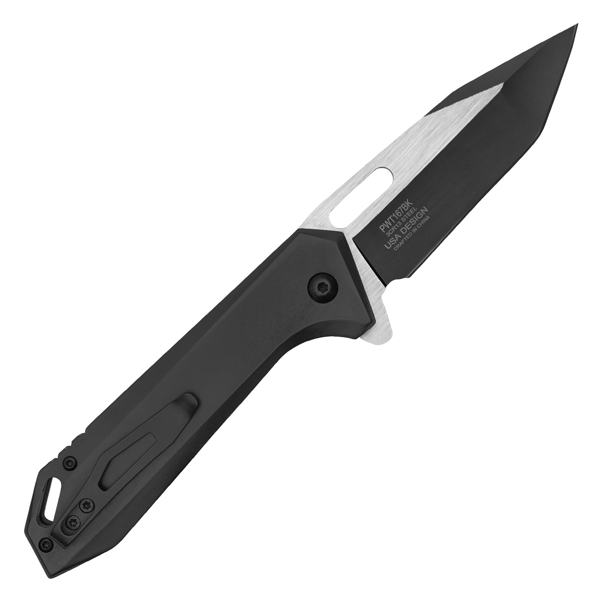 Wartech - 8.25" Minimal Black | Spring Assisted Pocket Knife