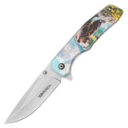 Wartech - 8" Grizzly Bear | Spring Assisted Pocket Knife
