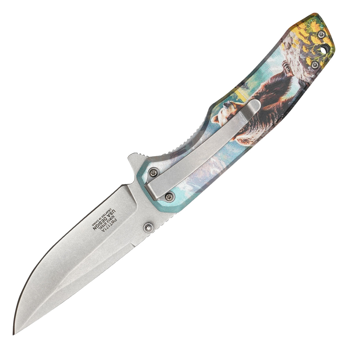 Wartech - 8" Grizzly Bear | Spring Assisted Pocket Knife