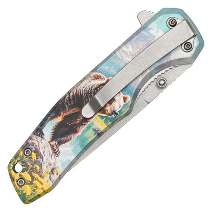 Wartech - 8" Grizzly Bear | Spring Assisted Pocket Knife