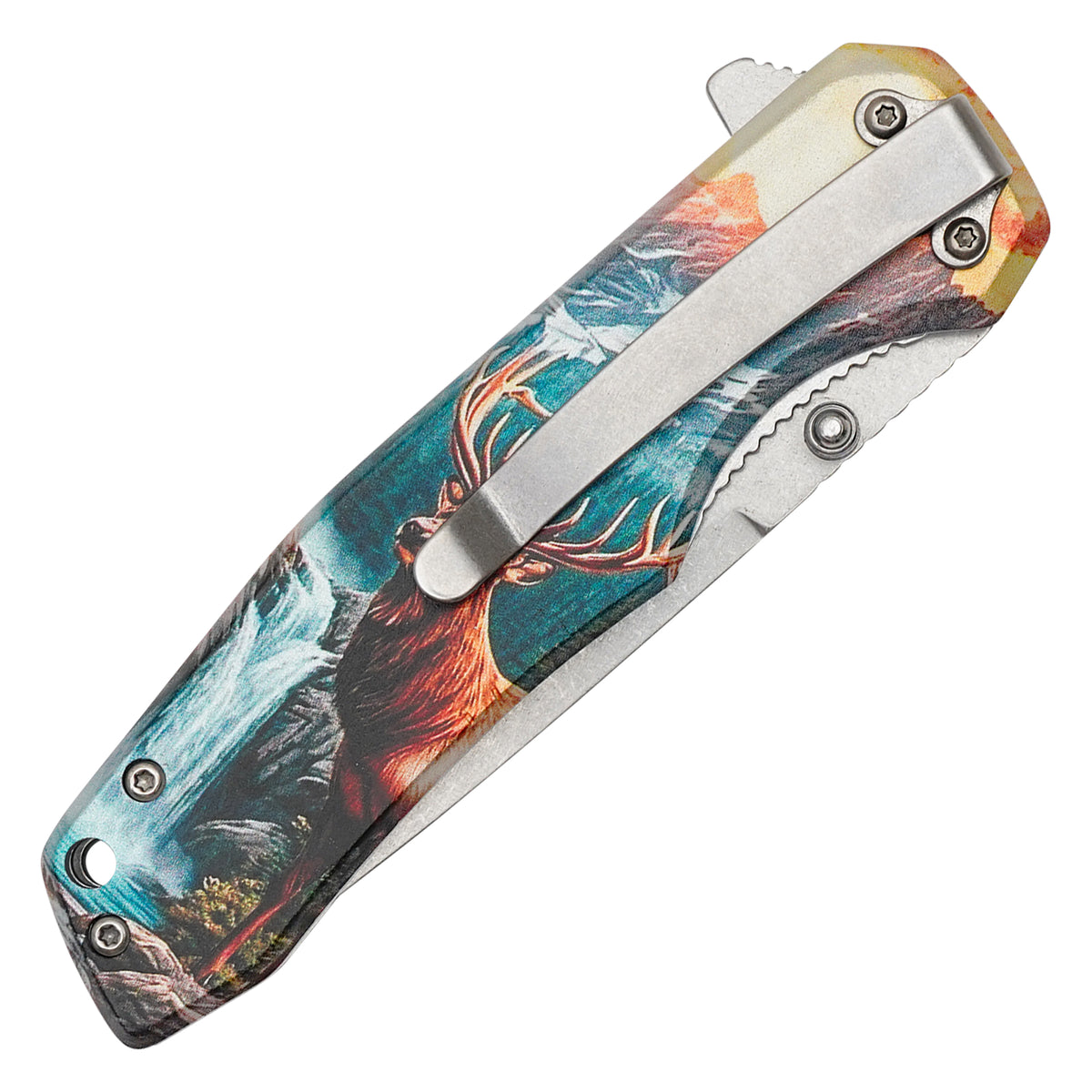 Wartech - 8" Wild Elk | Spring Assisted Pocket Knife