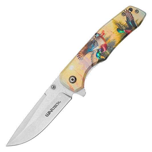 Wartech - 8" Flying Mallards | Spring Assisted Pocket Knife