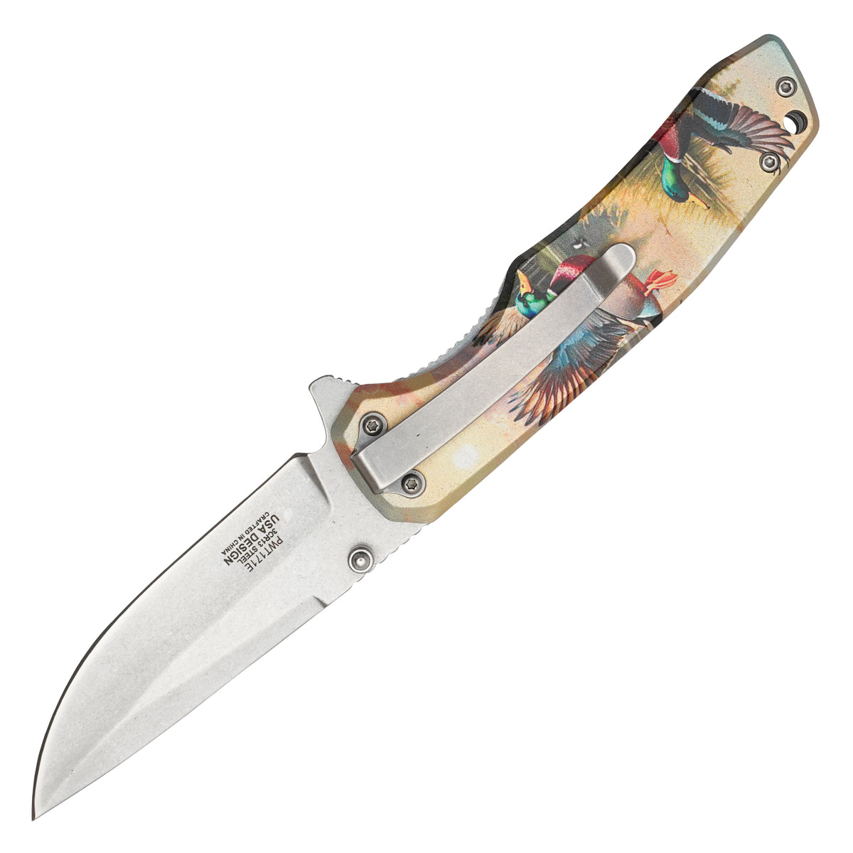 Wartech - 8" Flying Mallards | Spring Assisted Pocket Knife