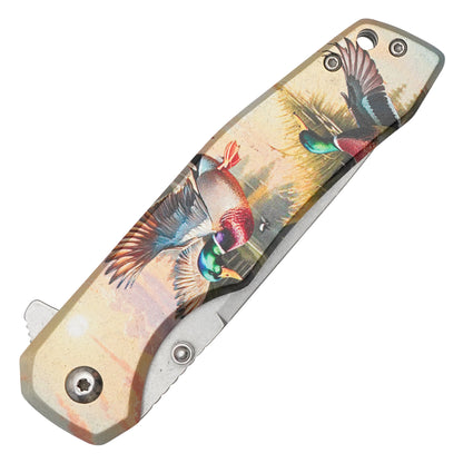 Wartech - 8" Flying Mallards | Spring Assisted Pocket Knife