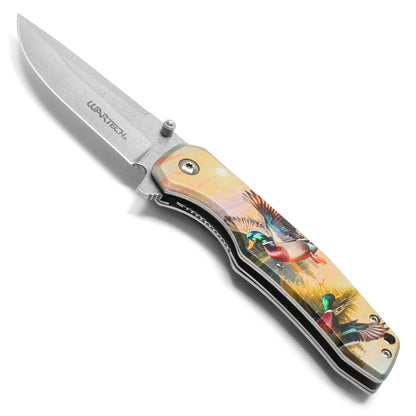 Wartech - 8" Flying Mallards | Spring Assisted Pocket Knife