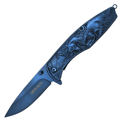 Wartech - 8"  Blue Unicorn | Spring Assisted Pocket Knife