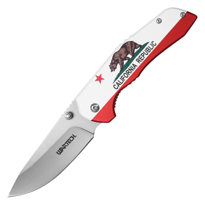 Wartech - 8" California Flag | Spring Assisted Pocket Knife