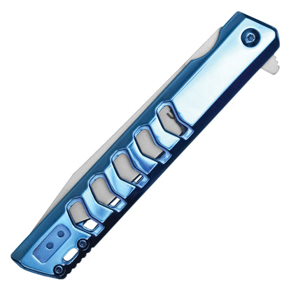 Wartech - 9.25" Blue Tanto | Spring Assisted Pocket Knife
