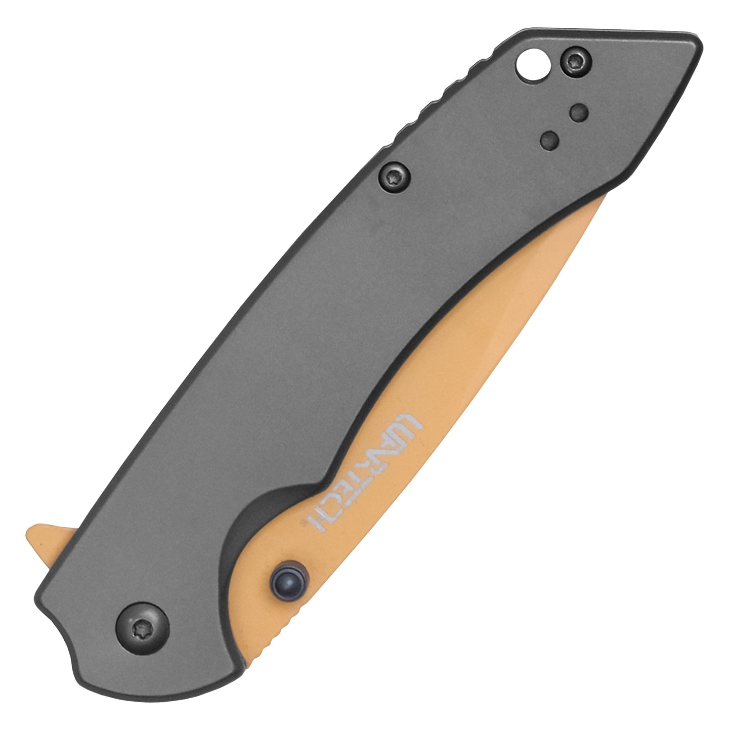 Wartech - 8" Orange Blade & Dark Grey Handle | Spring Assisted Pocket Knife