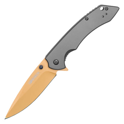 Wartech - 8" Orange Blade & Dark Grey Handle | Spring Assisted Pocket Knife