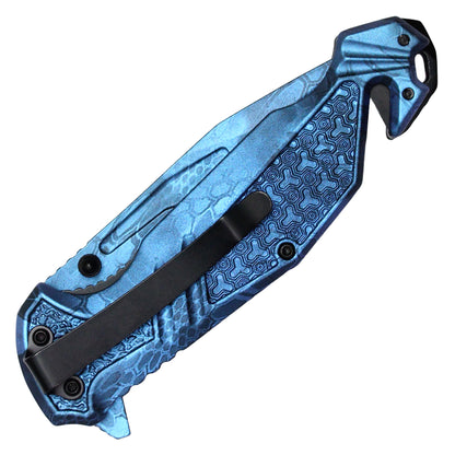 Wartech - 8" Blue Morpho Camo  Pocket Knife