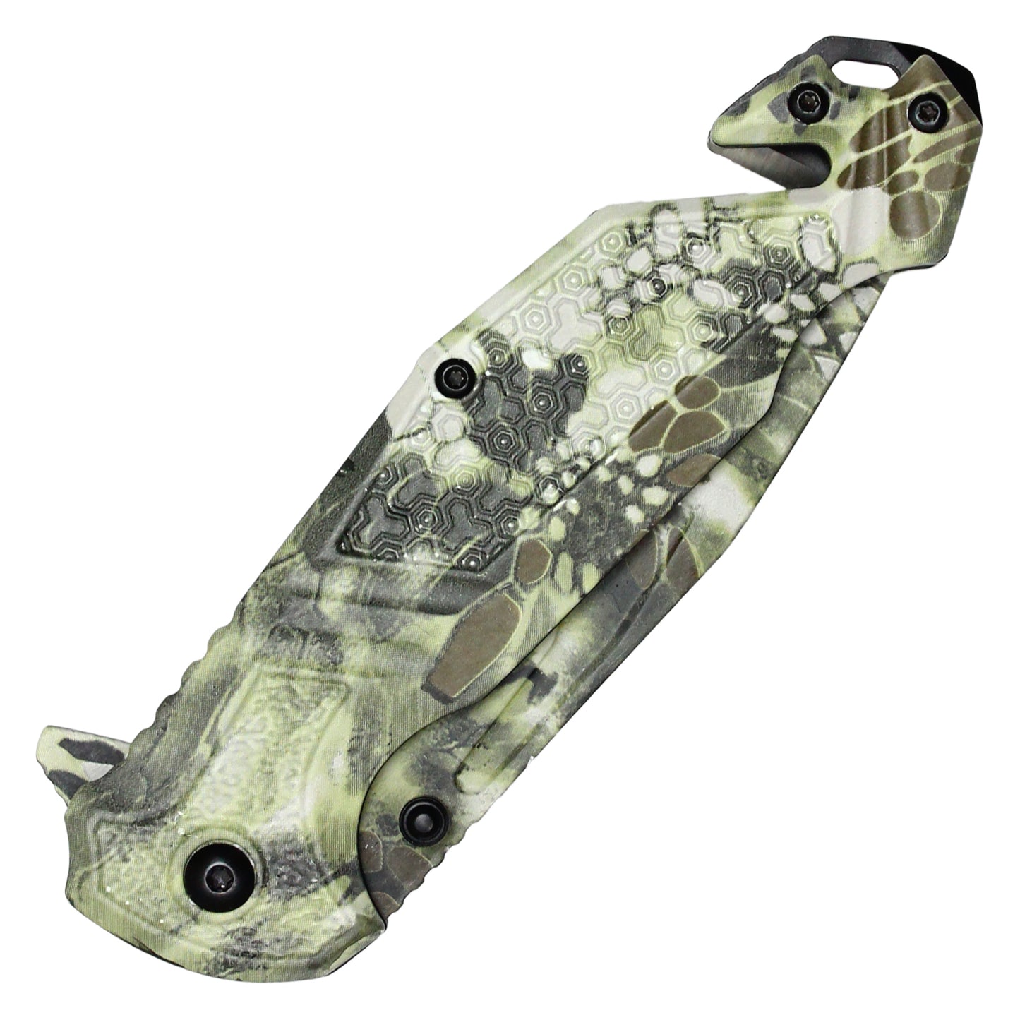 Wartech - 8" Woodland Morpho Camo Pocket Knife