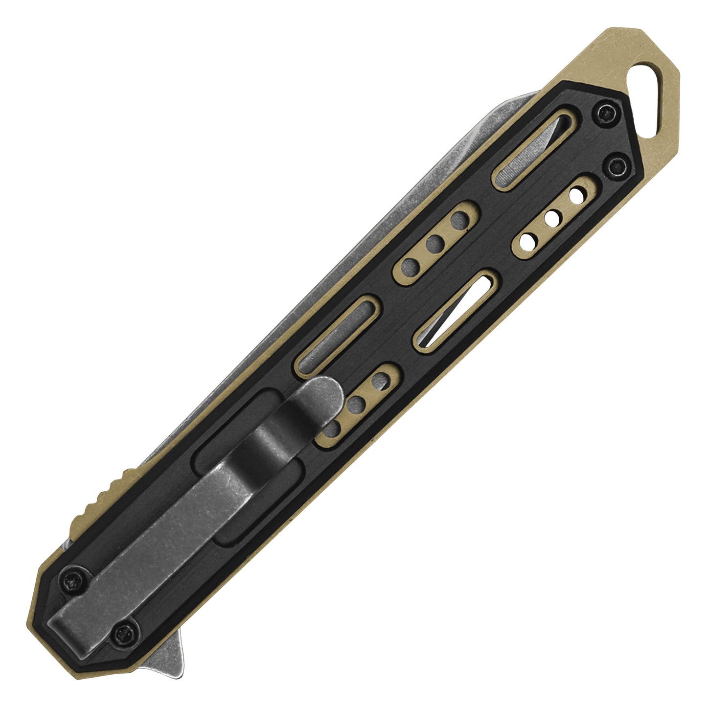 Wartech - 8.5" Stonewashed Gold | Spring Assisted Pocket Knife