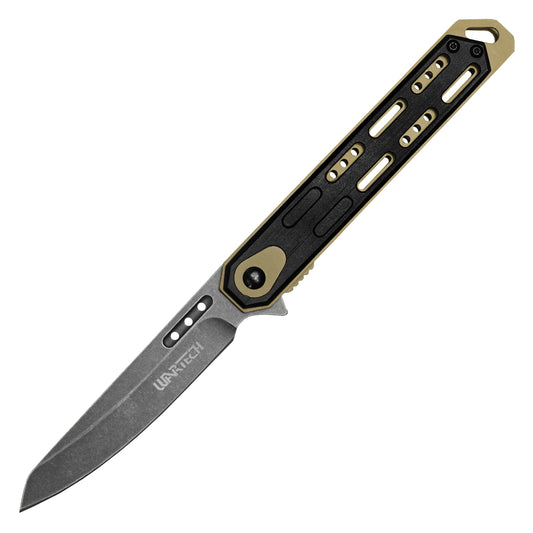 Wartech - 8.5" Stonewashed Gold | Spring Assisted Pocket Knife