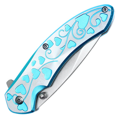 Wartech - 7" Blue Hearts | Folding Pocket Knife