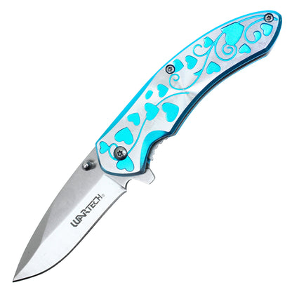 Wartech - 7" Blue Hearts | Folding Pocket Knife