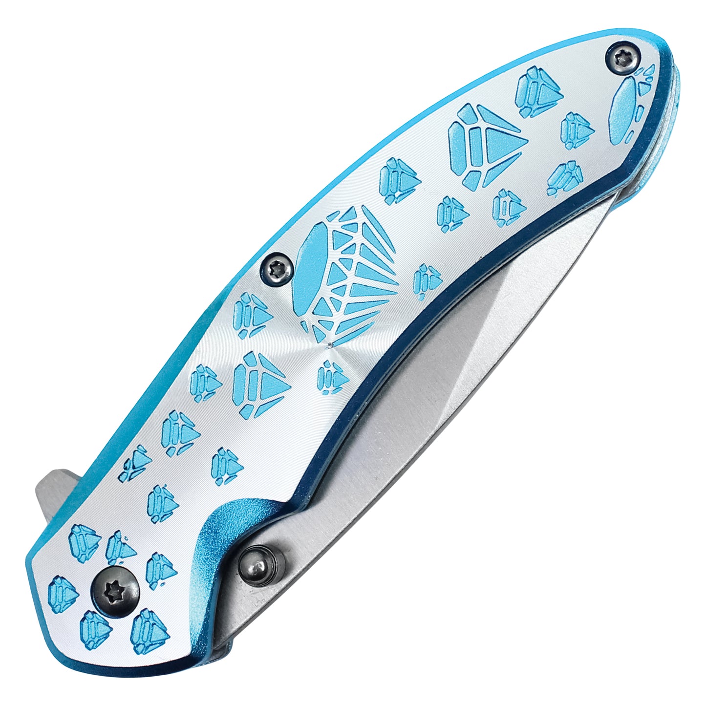 Wartech – 7" Blue Diamond Pocket Knife | Spring Assisted Pocket Knife