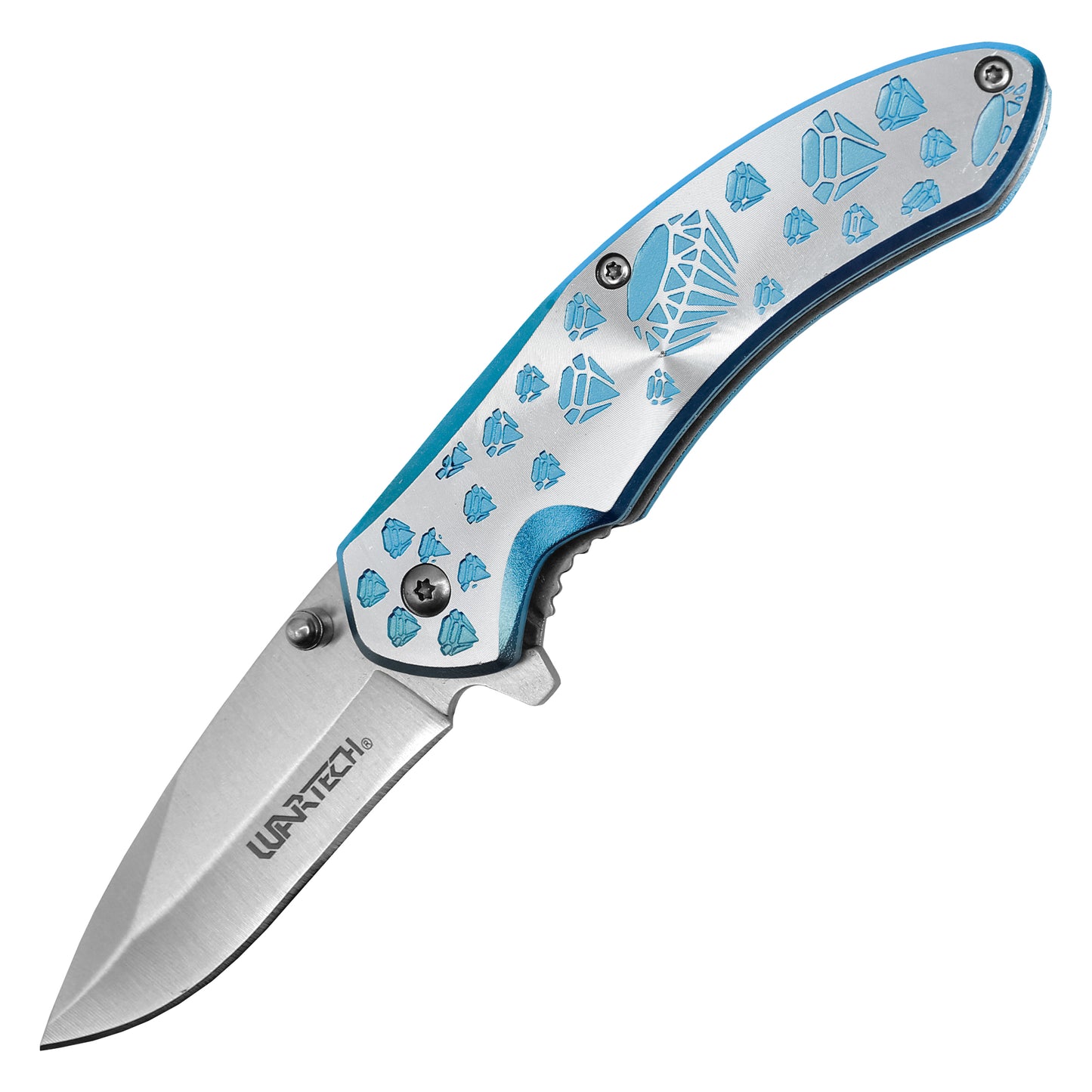 Wartech – 7" Blue Diamond Pocket Knife | Spring Assisted Pocket Knife