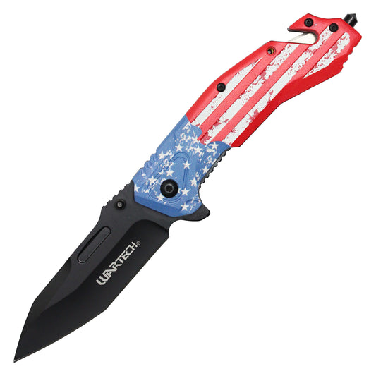 Wartech 8.5" USA Flag Pocket Knife