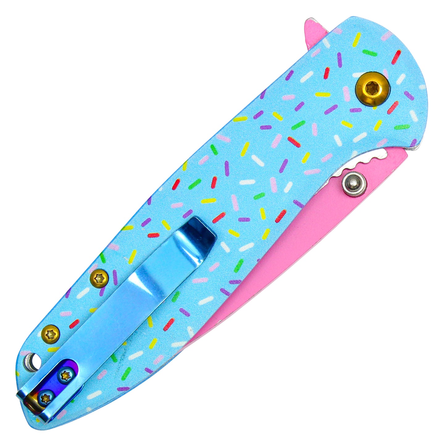 Wartech / Sweet Treats - 7.5" Blue Sprinkles Pocket Knife