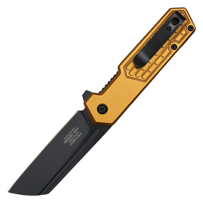 Wartech - 7" Gold Cleaver Pocket Knife