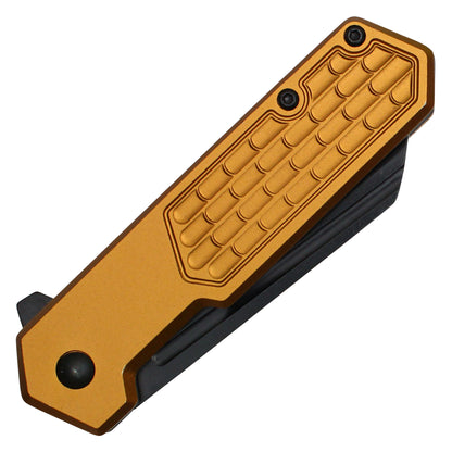 Wartech - 7" Gold Cleaver Pocket Knife