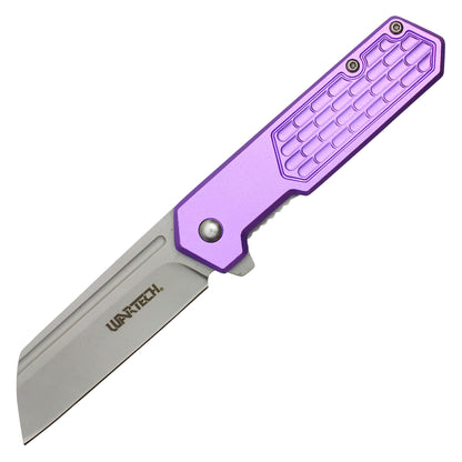 Wartech - 7" Purple Cleaver Pocket Knife