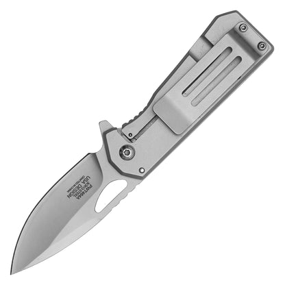 Wartech - 6.25” Silver USA Flag | Spring Assisted Pocket Knife
