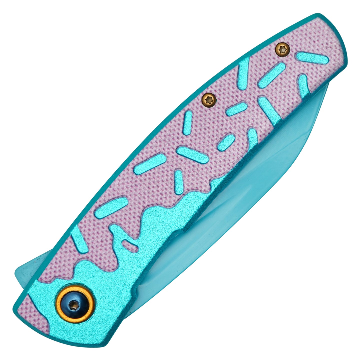 Wartech / Sweet Treats - 7.25” Blue Frosted | Spring Assisted Pocket Knife