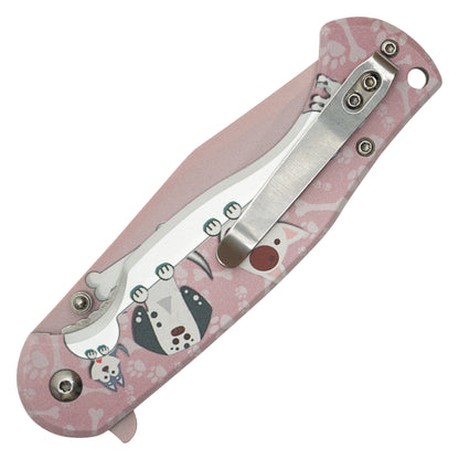 Wartech - 8" Pink Pets | Spring Assisted Pocket Knife